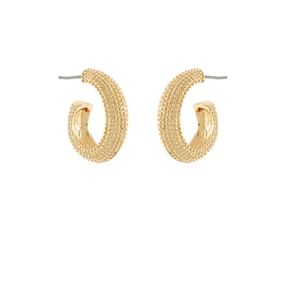 Textured Oval Shape Hoops - Picture 1 of 1